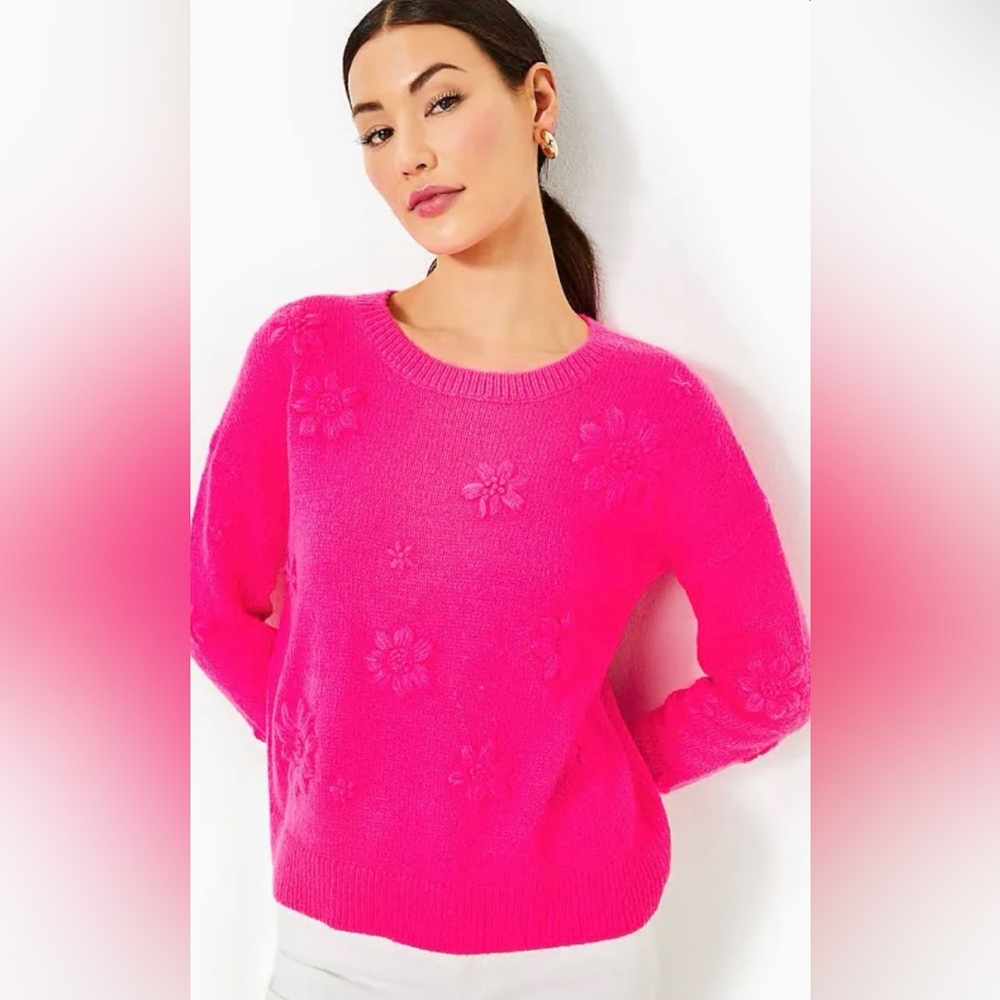 Lilly Pulitzer Vibrant Pink Floral Sweater